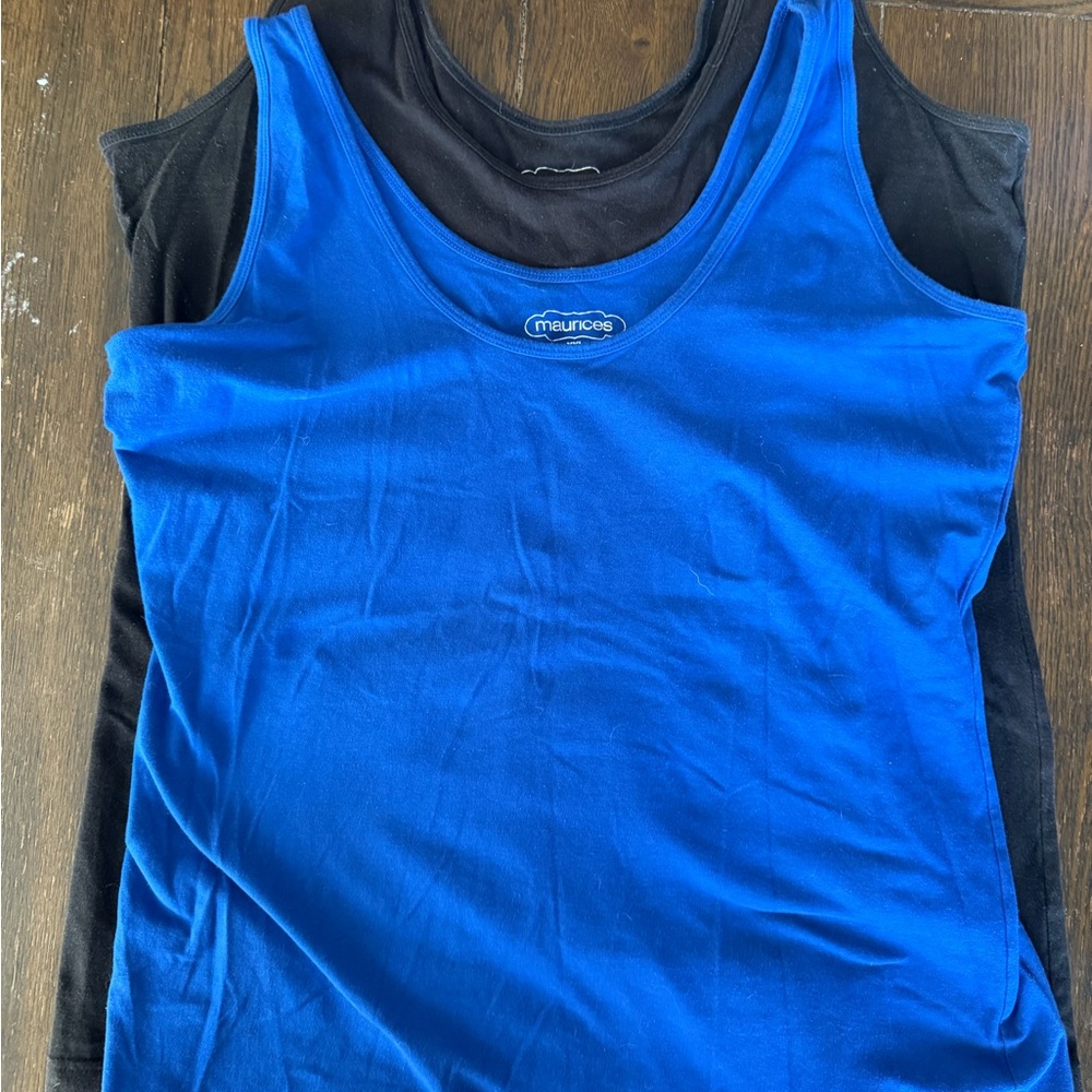 Maurices Blue & Black Scoop Neck Tank Top